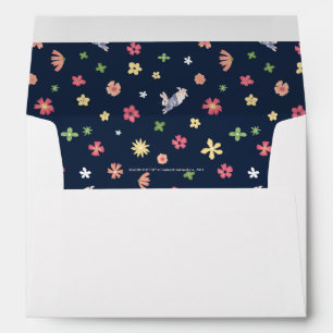 Peter Rabbit Floral Navy Pattern Envelope