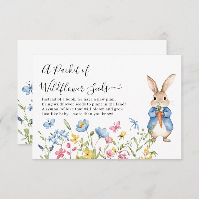 Peter Rabbit Floral Packet of Wildflower Seeds    Enclosure Card (Front/Back)