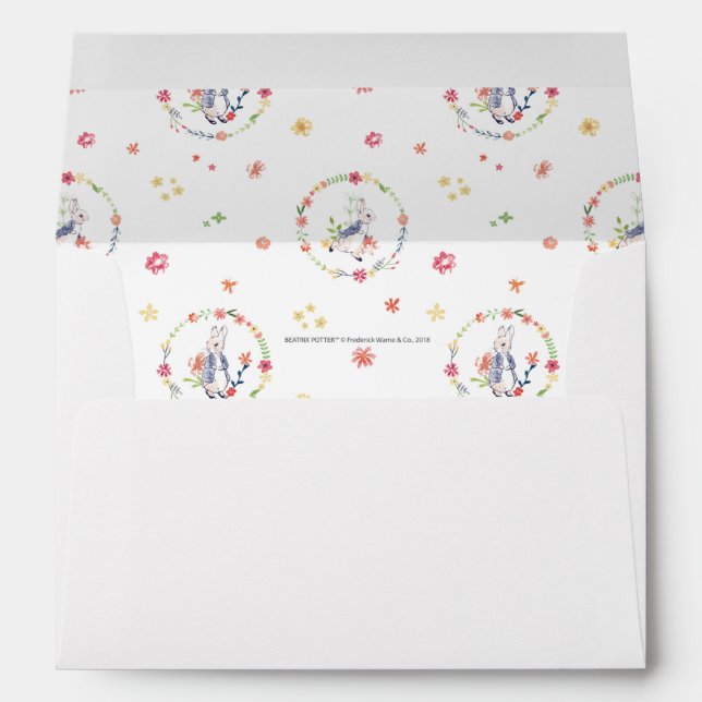 Peter Rabbit | Floral Wreath Pattern Envelope (Back (Bottom))