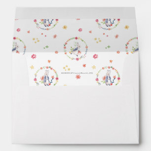 Peter Rabbit Floral Wreath Pattern Envelope