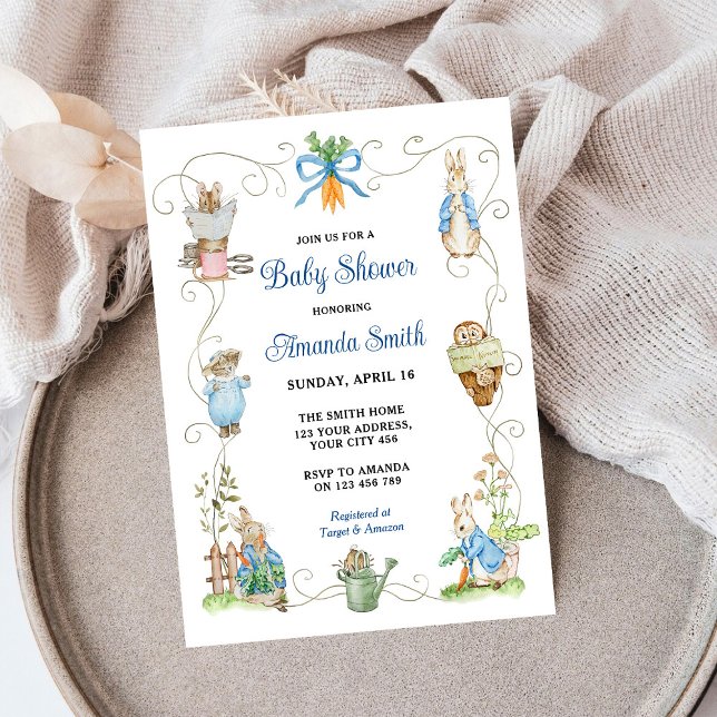 Peter Rabbit Friends Baby Shower Invitation (Creator Uploaded)