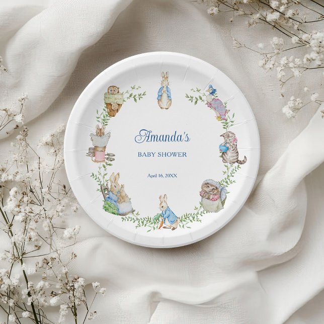 Peter Rabbit Friends Baby Shower Paper Plate (Creator Uploaded)