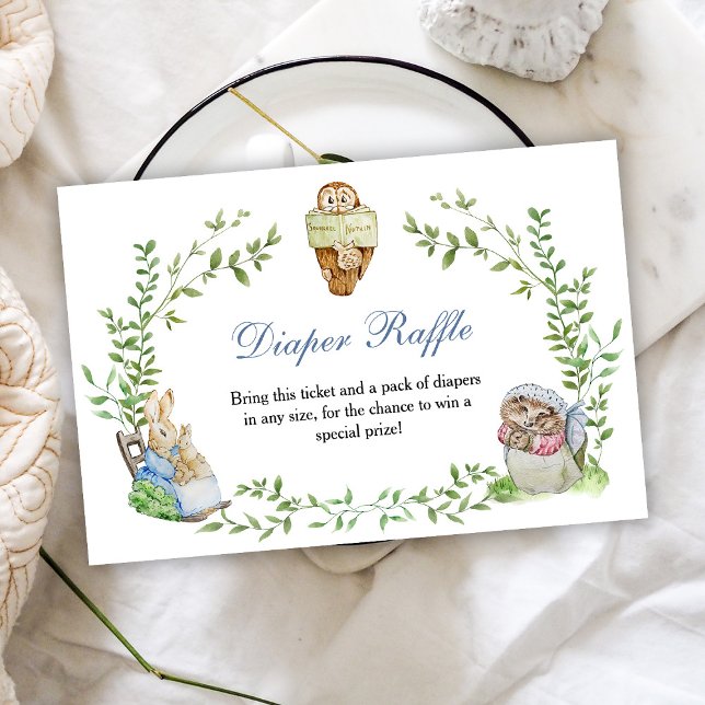 Peter Rabbit Friends Diaper Raffle RSVP Card (Creator Uploaded)