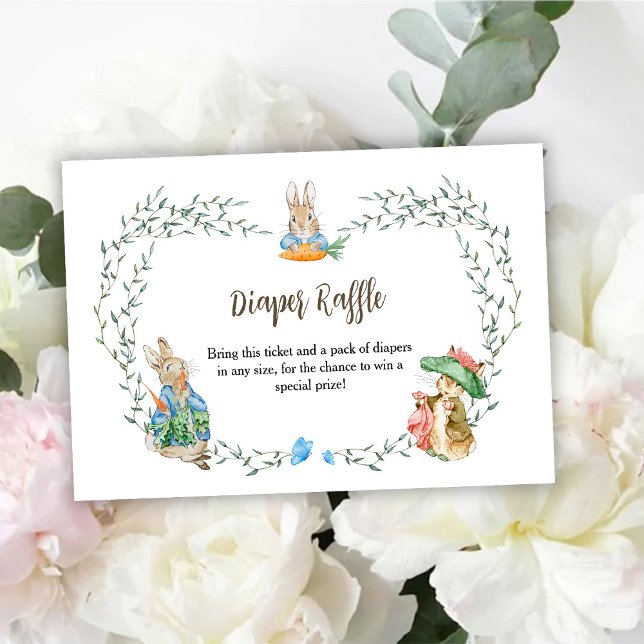 Peter Rabbit Friends Diaper Raffle RSVP Card (Creator Uploaded)