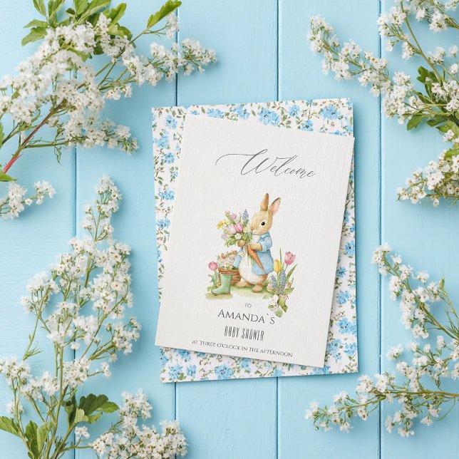 Peter Rabbit Garden Baby Shower Welcome Poster (Creator Uploaded)