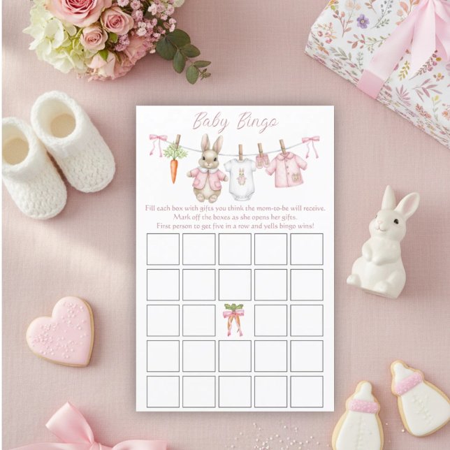 Peter Rabbit Girl Baby Shower Baby Bingo Game (Creator Uploaded)