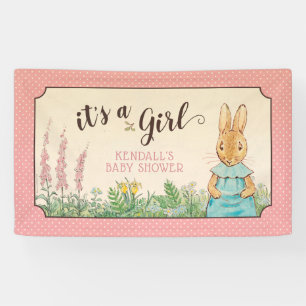 Peter Rabbit   Girl Baby Shower Banner