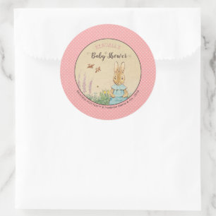Peter Rabbit   Girl Baby Shower Classic Round Sticker