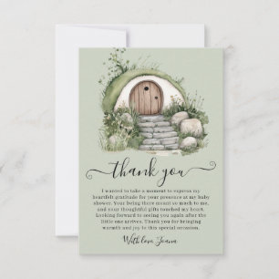 Peter Rabbit Green Burrow Wooden Gate Baby Shower  Thank You Card