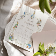 Peter Rabbit Greenery Watercolor Baby Shower