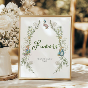 Peter Rabbit Greenery Wildflower Favors Poster