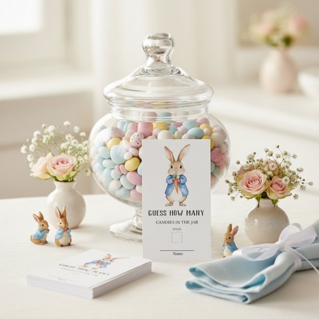 Peter Rabbit Guess How Many Baby Shower Game  Enclosure Card (Creator Uploaded)
