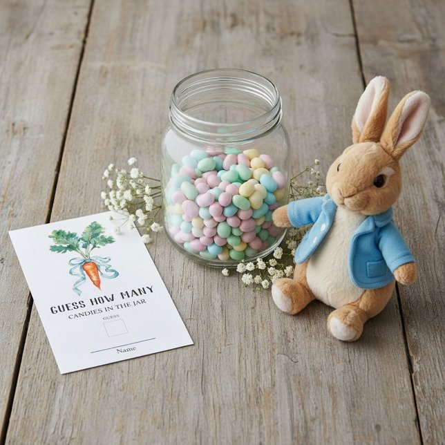 Peter Rabbit Guess How Many Baby Shower Game  Enclosure Card (Creator Uploaded)