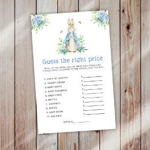Peter Rabbit Guess The Price Baby Shower Game