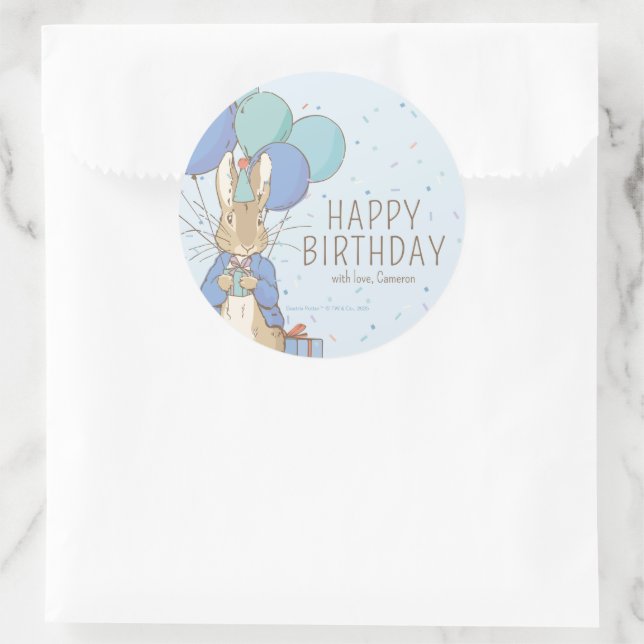 Peter Rabbit | Happy Birthday From Classic Round Sticker (Bag)