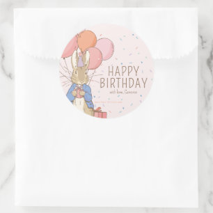 Peter Rabbit Happy Birthday From Classic Round Sticker