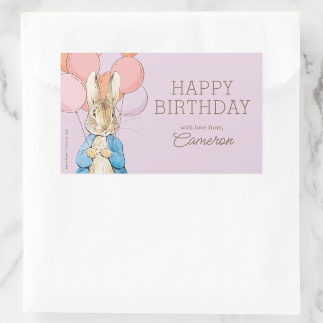Peter Rabbit | Happy Birthday From Rectangular Sticker (Bag)