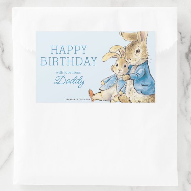 Peter Rabbit | Happy Birthday From Rectangular Sticker (Bag)