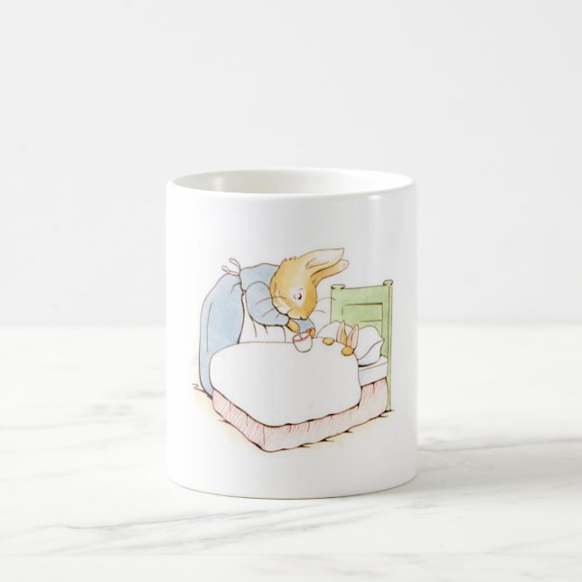 Peter Rabbit in Bed (Being Fed by his Mother) Coffee Mug (Center)
