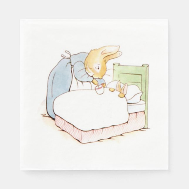 Peter Rabbit in Bed (Being Fed by his Mother) Napkin (Front)