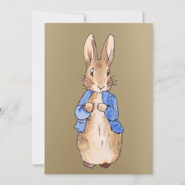 Peter Rabbit in Gold Invitation (Front)
