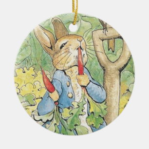 Peter Rabbit In The Garden - Beatrix Potter Ceramic Tree Decoration