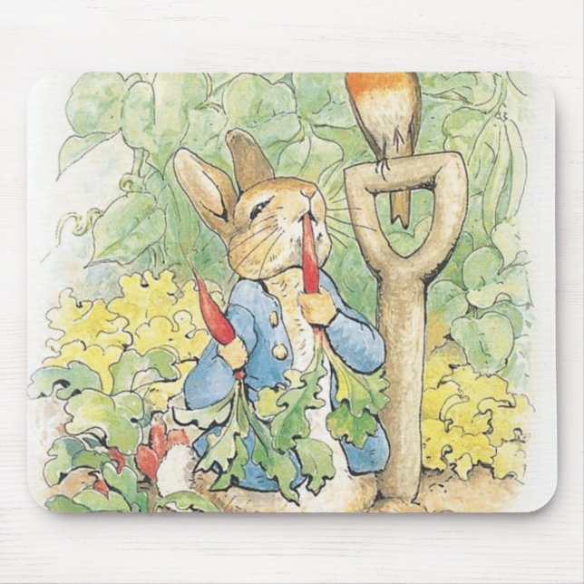 Peter Rabbit In The Garden - Beatrix Potter Mouse Mat (Front)