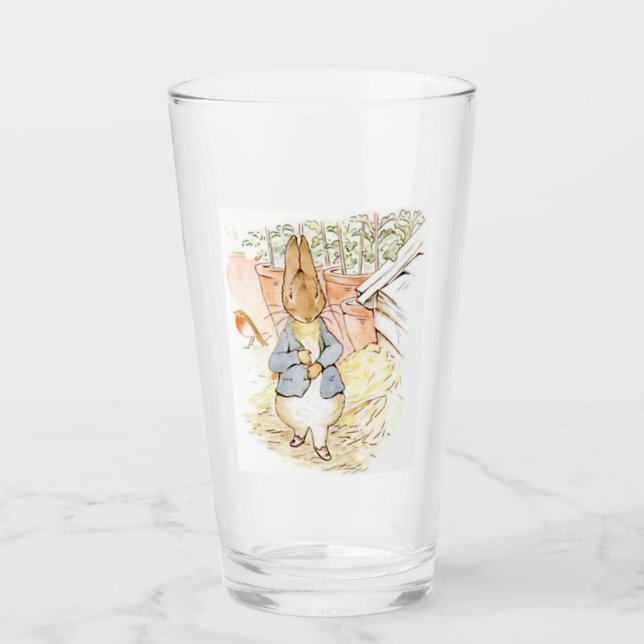 Peter Rabbit in the Garden (by Beatrix Potter) Glass (Front)