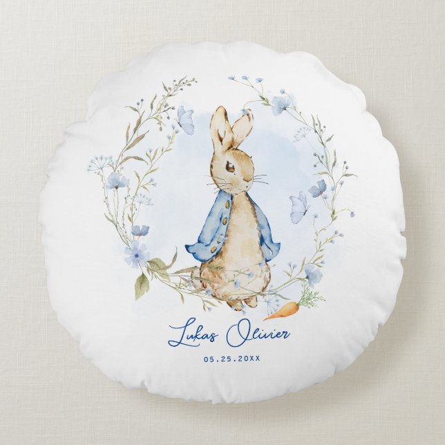 Peter Rabbit Inspired Design Round Pillow (Front)