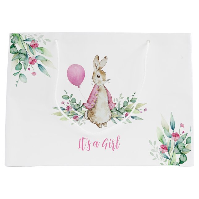 Peter Rabbit It's a Girl Large Gift Bag (Front)