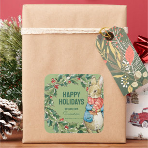 Peter Rabbit   Merry Christmas From Square Sticker