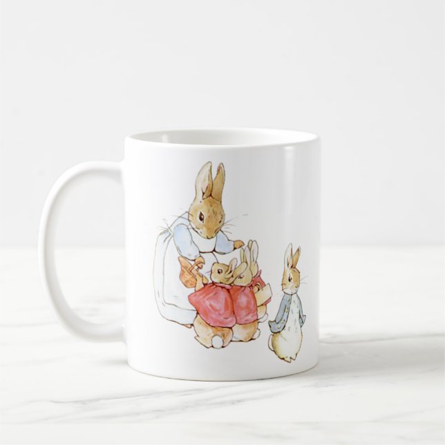 Peter Rabbit Mother Says Goodbye and Sends Them Ou Coffee Mug (Left)