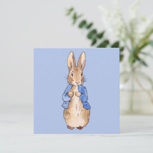 Peter Rabbit on Blue Background Thank You Card