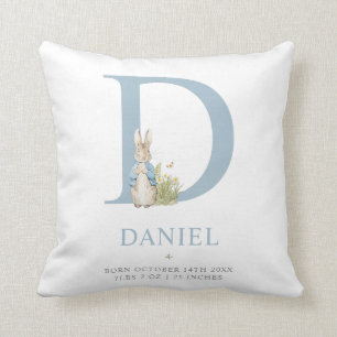 Peter Rabbit   Personalised Letter D Cushion