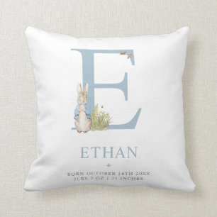 Peter Rabbit   Personalised Letter E Cushion