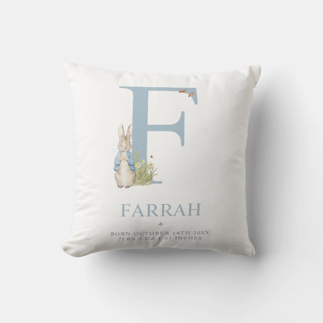 Peter Rabbit | Personalised Letter F Cushion (Front)