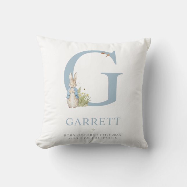 Peter Rabbit | Personalised Letter G Cushion (Front)