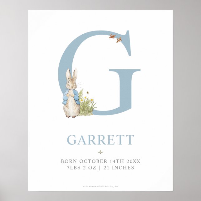 Peter Rabbit | Personalised Letter G Poster (Front)