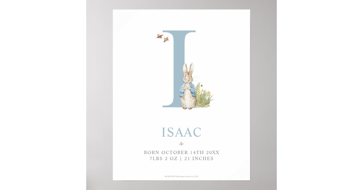 peter rabbit personalised letter i poster zazzlecouk