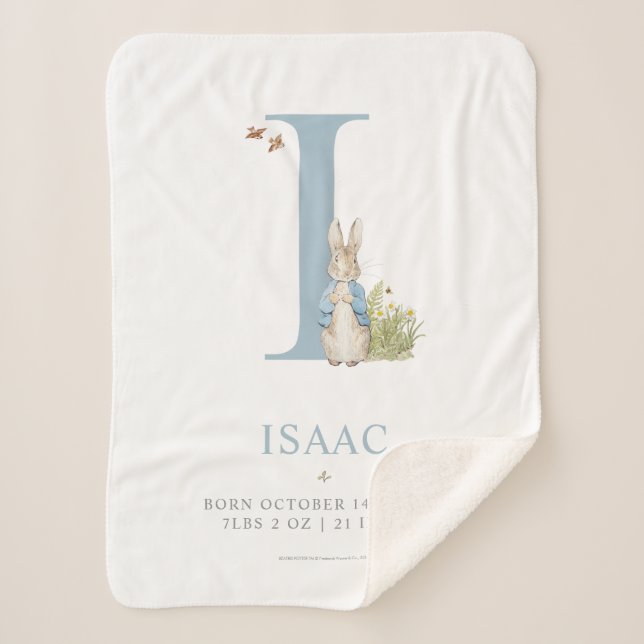 Peter Rabbit | Personalised Letter I Sherpa Blanket (Front)