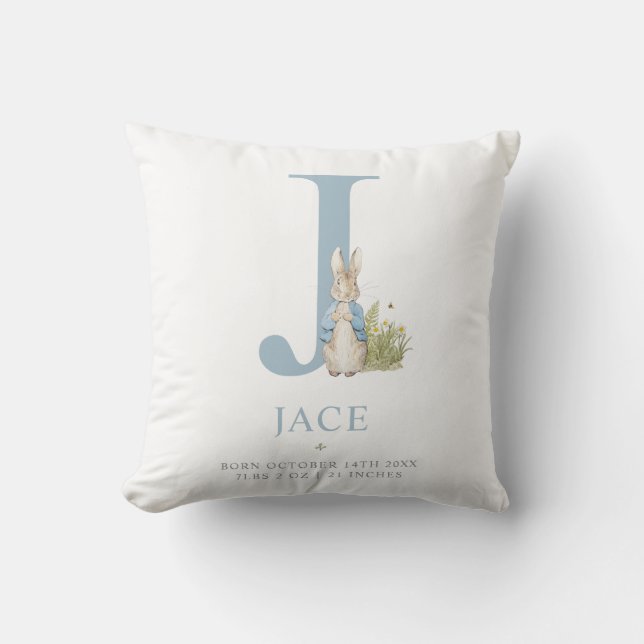 Peter Rabbit | Personalised Letter J Cushion (Front)