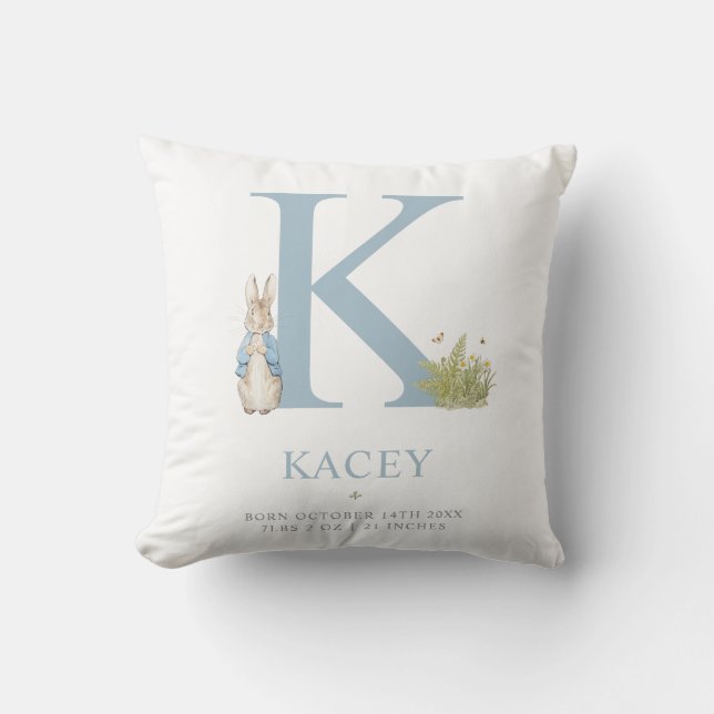 Peter Rabbit | Personalised Letter K Cushion (Front)