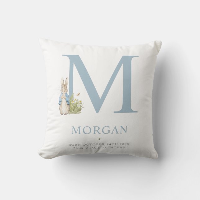 Peter Rabbit | Personalised Letter M Cushion (Front)