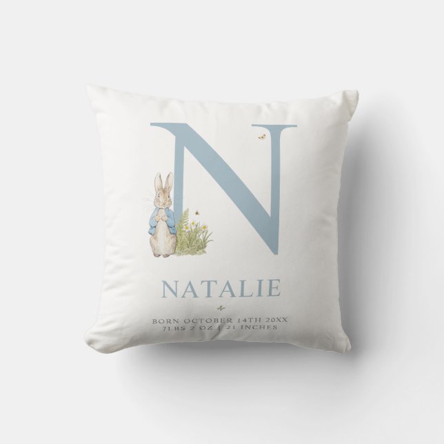 Peter Rabbit | Personalised Letter N Cushion (Front)