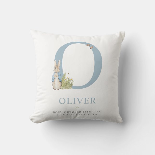 Peter Rabbit | Personalised Letter O Cushion (Front)