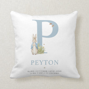 Peter Rabbit   Personalised Letter P Cushion