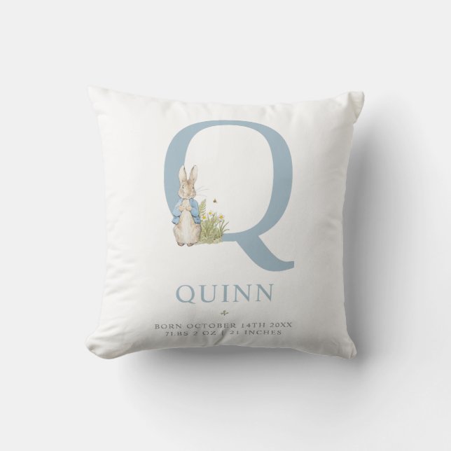 Peter Rabbit | Personalised Letter Q Cushion (Front)