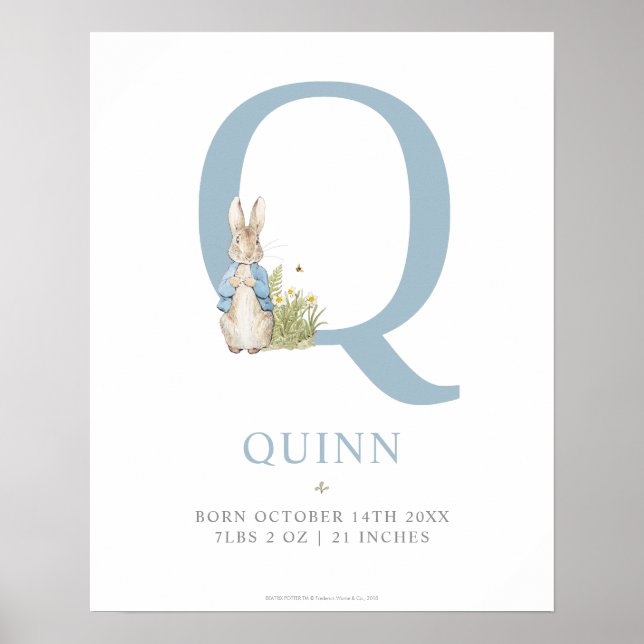 Peter Rabbit | Personalised Letter Q Poster (Front)