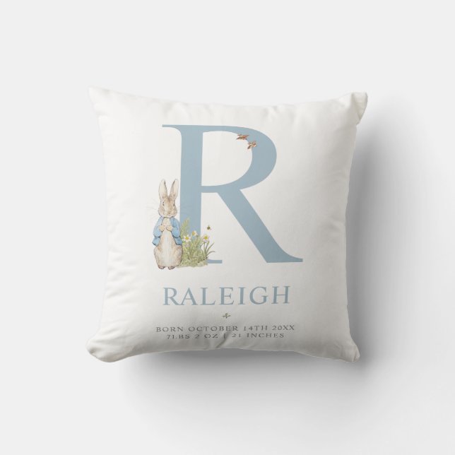 Peter Rabbit | Personalised Letter R Cushion (Front)