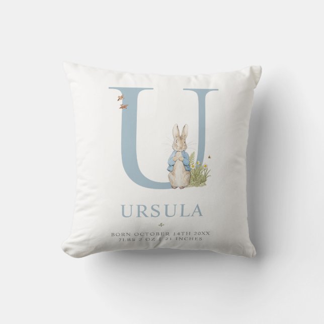 Peter Rabbit | Personalised Letter U Cushion (Front)